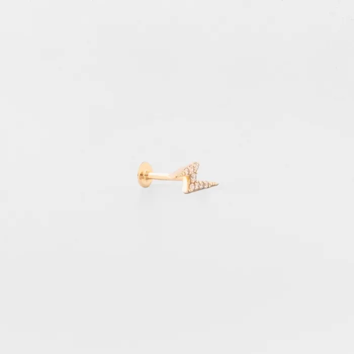 fejn PWD Earrings flash diamond helix stud solid gold
