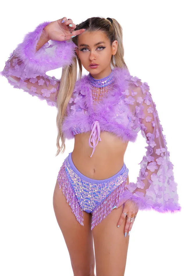 FULL OUTFIT Lavender Fuzzy THE LUMI SHOP Earrings