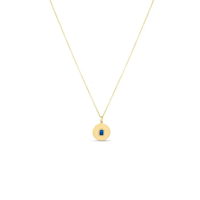 Gold Necklace With Sapphire Stone Alexis Jae Necklaces