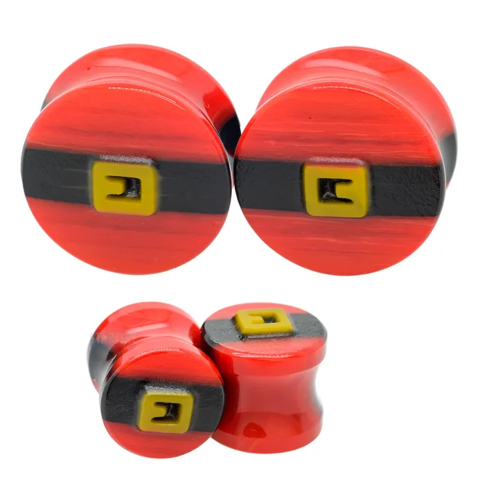 Gorilla Glass Earrings Kris Kringle Glass Image Plugs