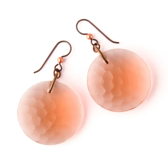 Gorilla Glass Earrings Solid Glass Eclipse Martele Earrings Rhubarb