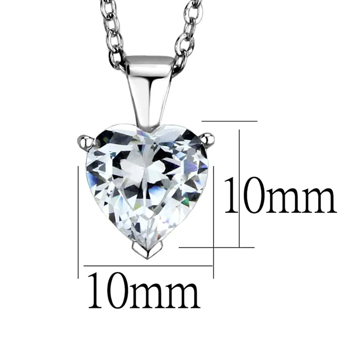 Green CJ889 Wholesale Womens Sterling Silver Clear Heart Chain Necklace Necklaces Green CJ889 Wholesale Womens Sterling Silver Clear Heart Chain Necklace Necklaces