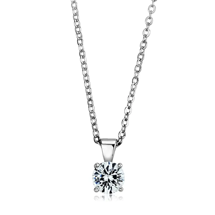 Green Necklaces CJ890 Wholesale Womens Sterling Silver Clear Round Chain Necklace Green Necklaces CJ890 Wholesale Womens Sterling Silver Clear Round Chain Necklace