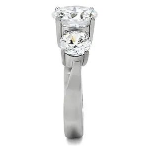 Green Rings CJ7861OS Wholesale Stainless Steel Past Present and Future CZ Ring
