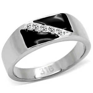 Green Rings CJ7868OS Wholesale Stainless Steel Austrian Crystal Slash Enamel Mens Ring Green Rings CJ7868OS Wholesale Stainless Steel Austrian Crystal Slash Enamel Mens Ring