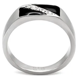Green Rings CJ7868OS Wholesale Stainless Steel Austrian Crystal Slash Enamel Mens Ring Green Rings CJ7868OS Wholesale Stainless Steel Austrian Crystal Slash Enamel Mens Ring