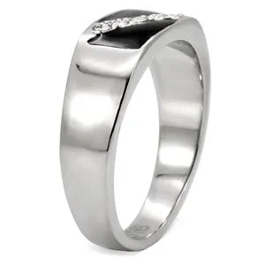Green Rings CJ7868OS Wholesale Stainless Steel Austrian Crystal Slash Enamel Mens Ring Green Rings CJ7868OS Wholesale Stainless Steel Austrian Crystal Slash Enamel Mens Ring