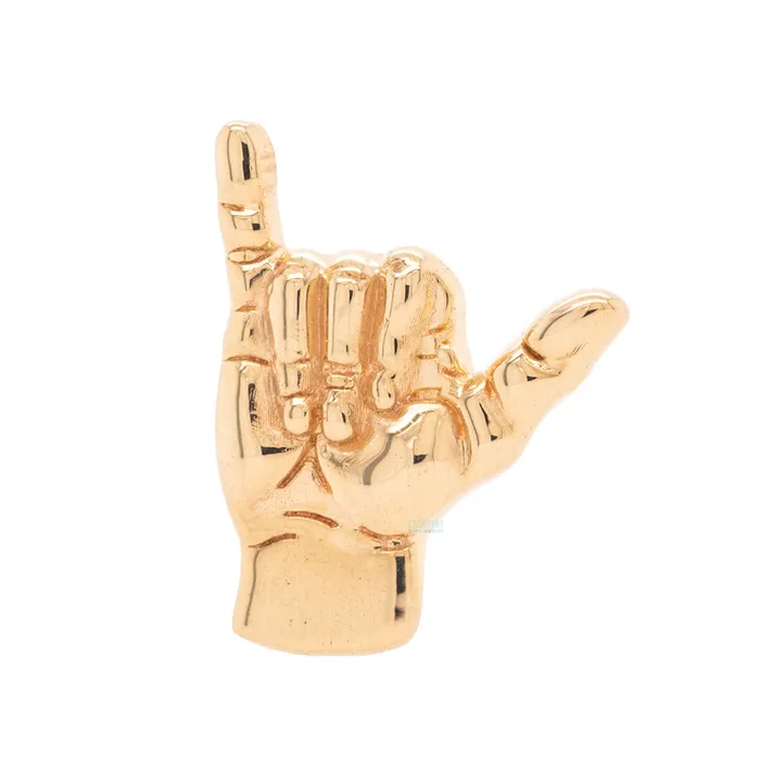 Hang 10 Shaka Threaded End in Gold Body Gems Earrings