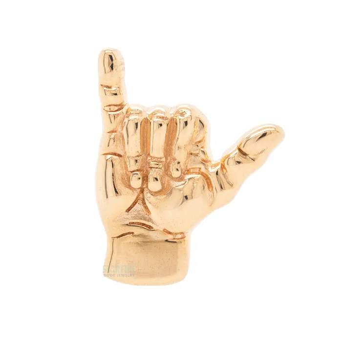 Hang 10 Shaka Threaded End in Gold Body Gems Earrings
