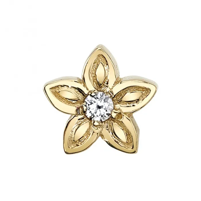 Hibiscus Threaded End in Gold with DIAMOND Body Vision BVLA Earrings