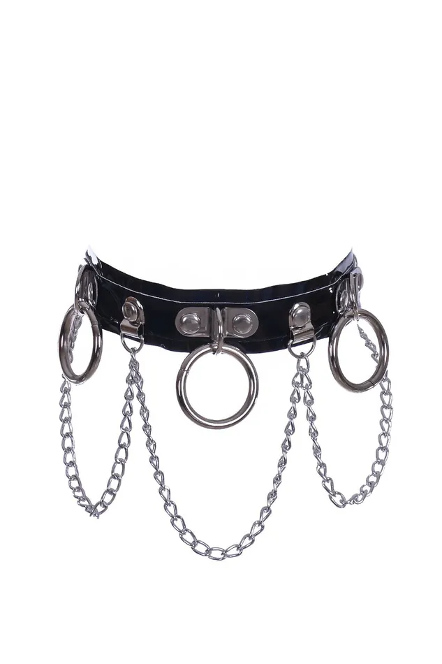 Hoop Chain Chocker in Black Hologram THE LUMi SHOP Earrings