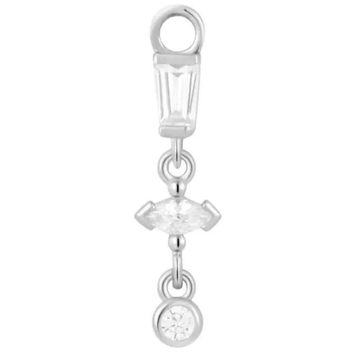 In Your Dreams Charm in Gold with White CZs Ember Body Jewelry Earrings