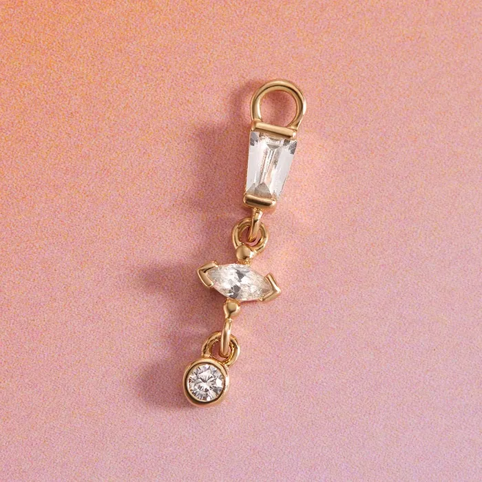 In Your Dreams Charm in Gold with White CZs Ember Body Jewelry Earrings