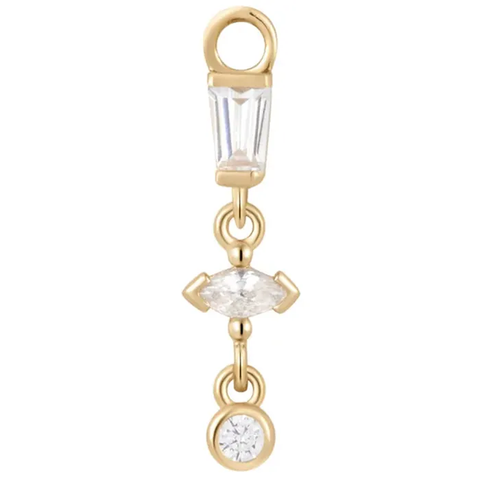 In Your Dreams Charm in Gold with White CZs Ember Body Jewelry Earrings