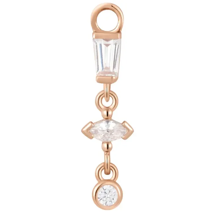 In Your Dreams Charm in Gold with White CZs Ember Body Jewelry Earrings