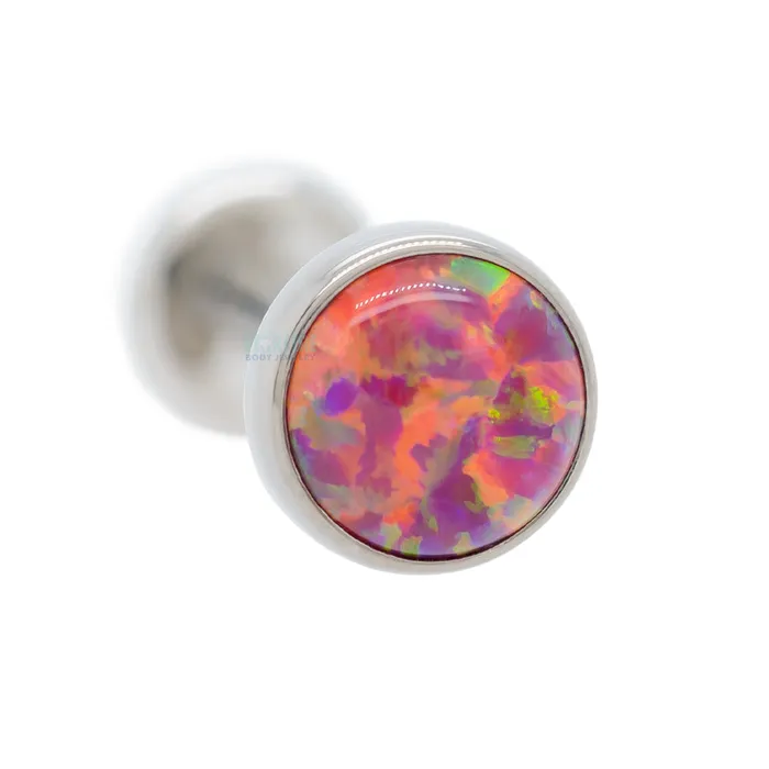 Industrial Strength IS Earrings 5mm BezelSet Opal on Flatback