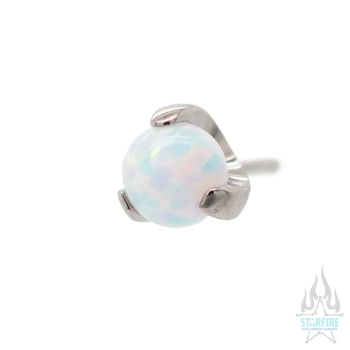 Industrial Strength IS Earrings threadless 3 ProngSet Opal Ball End