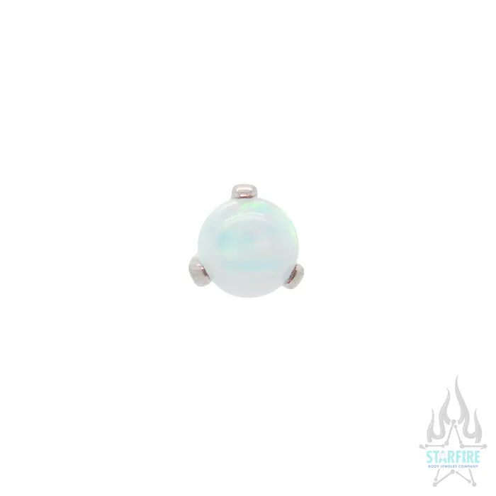 Industrial Strength IS Earrings threadless 3 ProngSet Opal Ball End