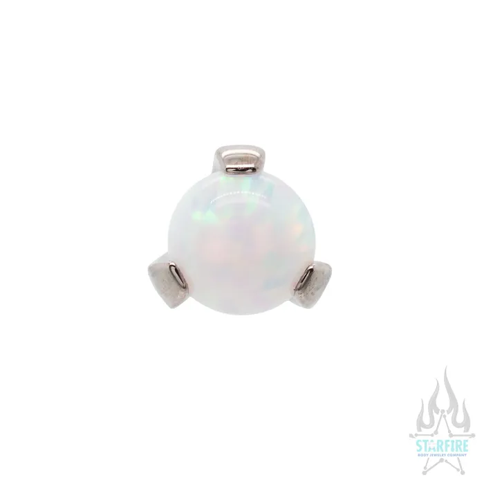 Industrial Strength IS Earrings threadless 3 ProngSet Opal Ball End