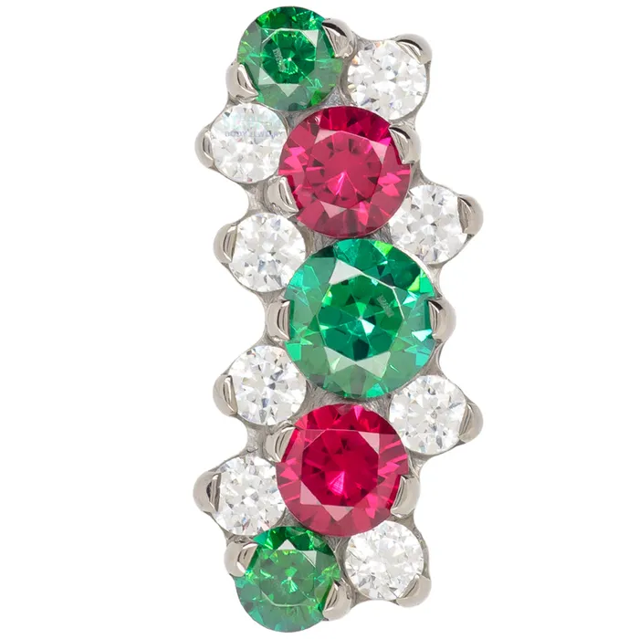 Industrial Strength IS Suprium 5 Faceted Gem Cluster on Flatback Holiday Collection Earrings