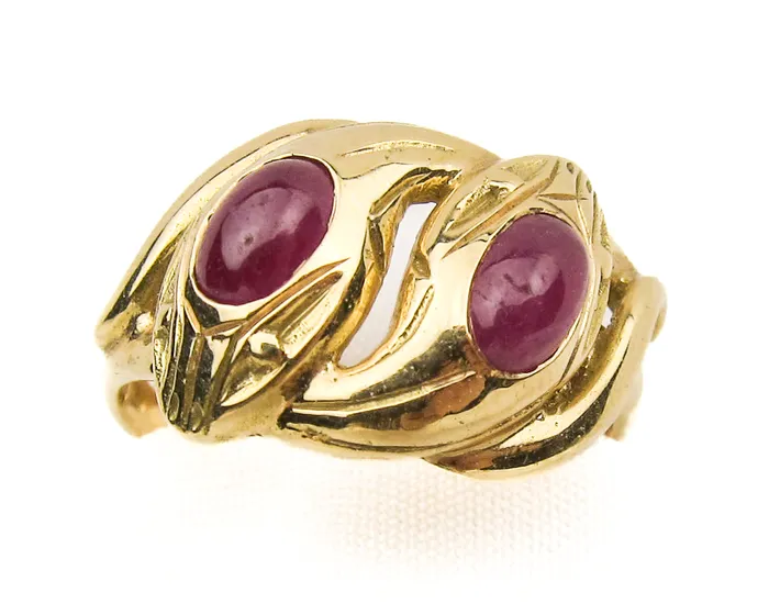 Isadoras LD Rings Victorian French Ruby Cabochon Snake Ring