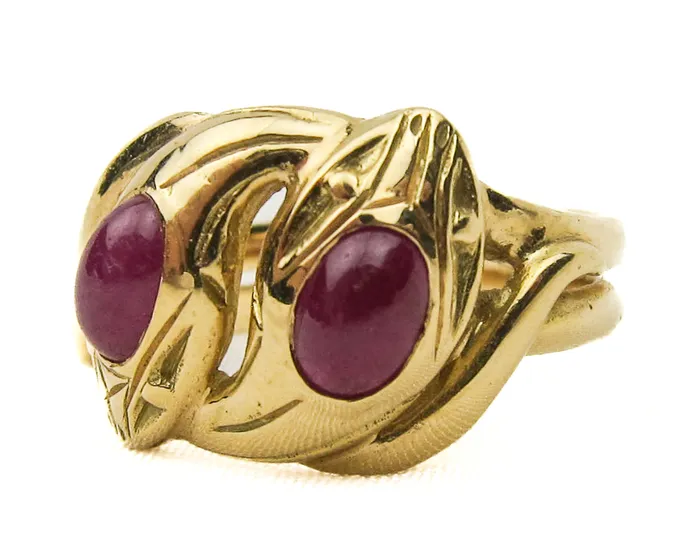 Isadoras LD Rings Victorian French Ruby Cabochon Snake Ring Isadoras LD Rings Victorian French Ruby Cabochon Snake Ring