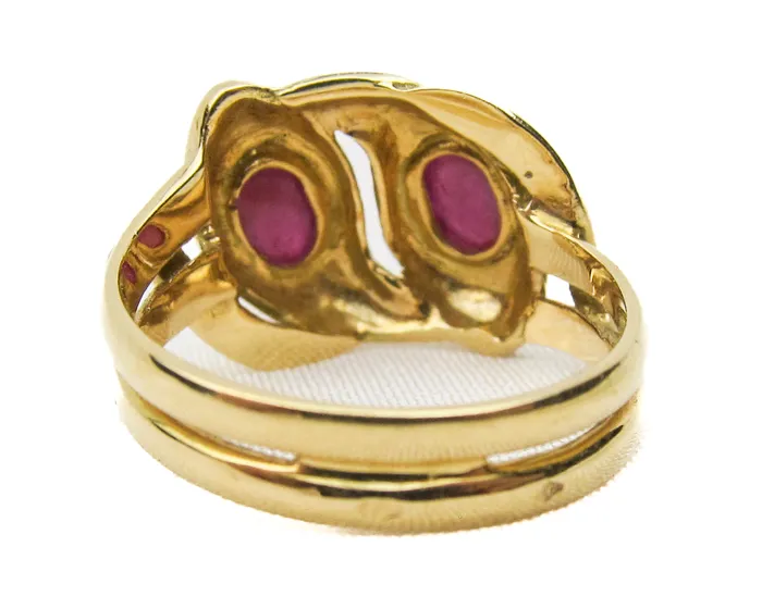 Isadoras LD Rings Victorian French Ruby Cabochon Snake Ring Isadoras LD Rings Victorian French Ruby Cabochon Snake Ring
