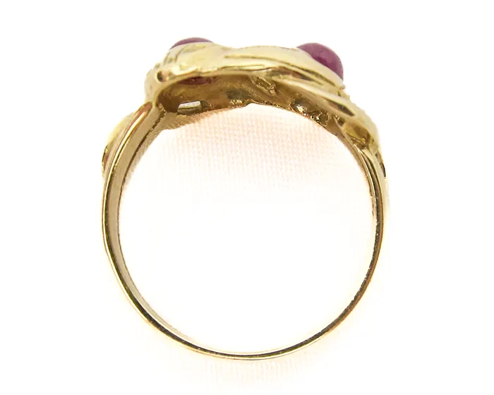 Isadoras LD Rings Victorian French Ruby Cabochon Snake Ring Isadoras LD Rings Victorian French Ruby Cabochon Snake Ring