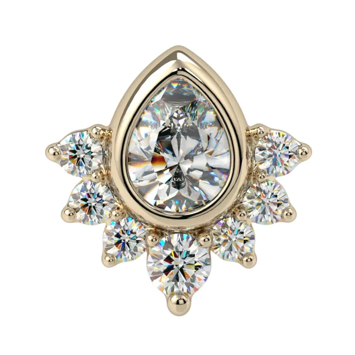 Kiwi Diamond Diana Threaded End in Gold Platinum with CZs Necklaces