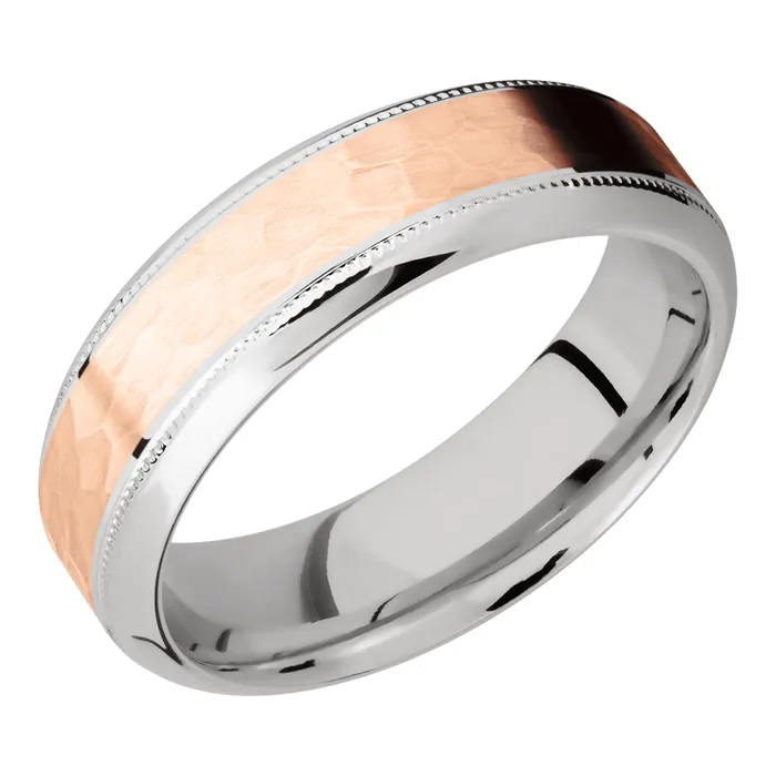 Lashbrook Cobalt Chrome Band with 14K Rose Gold Inlay Rings Lashbrook Cobalt Chrome Band with 14K Rose Gold Inlay Rings