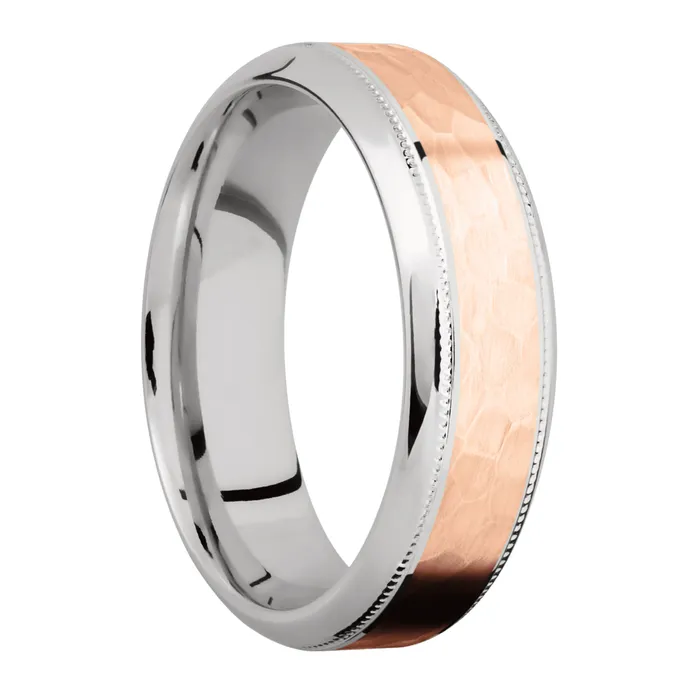 Lashbrook Cobalt Chrome Band with 14K Rose Gold Inlay Rings Lashbrook Cobalt Chrome Band with 14K Rose Gold Inlay Rings