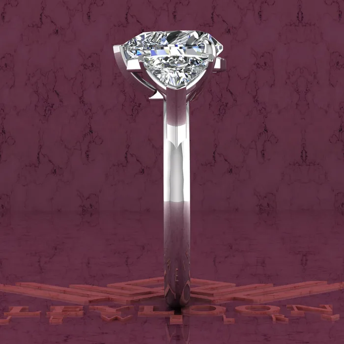 Leyloon Jewelry Rings 42 CTW Heart Cut ThreeStone D Color Basket Moissanite Ring