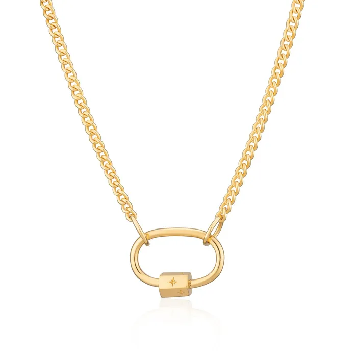 Lily Charmed Necklaces Oval Carabiner Curb Chain Necklace