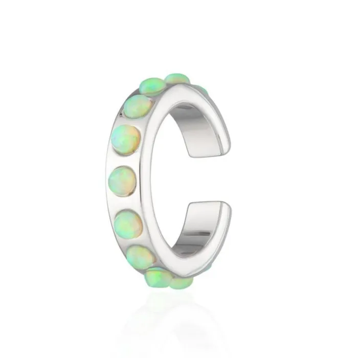 Lime Green Opal Single Ear Cuff Scream Pretty Earrings