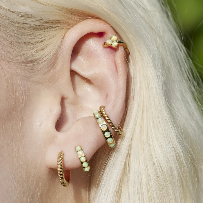 Lime Green Opal Single Ear Cuff Scream Pretty Earrings