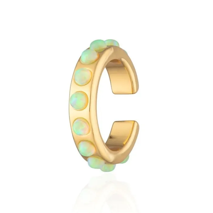 Lime Green Opal Single Ear Cuff Scream Pretty Earrings