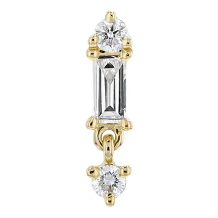 Modern Mood threadless The Icon End in Gold with Diamonds Earrings
