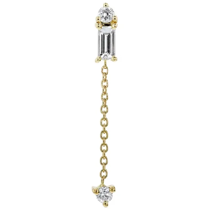 Modern Mood threadless The Icon End in Gold with Diamonds Earrings