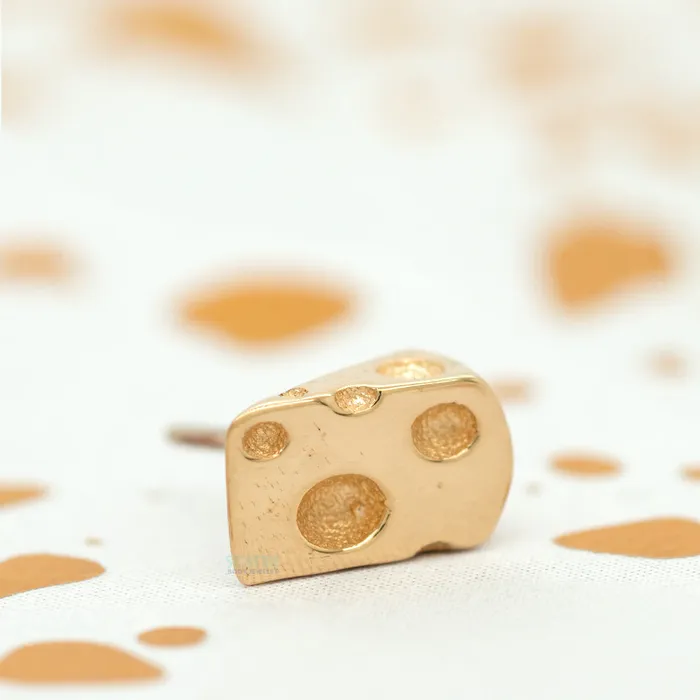 Mushroom Body Jewelry mushroom Earrings threadless Cheese End in Gold