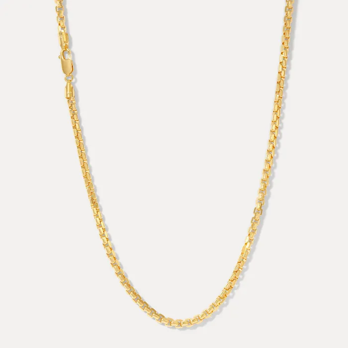 Necklaces 30MM MultiFaceted Box Chain Saints Gold Co