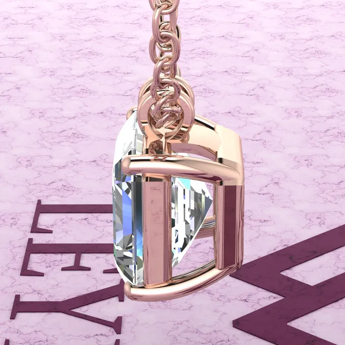 Necklaces 65 CT Asscher Cut Solitaire Basket Moissanite Necklace D Color Leyloon Jewelry