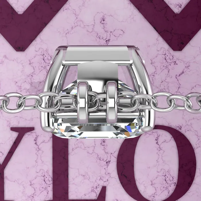 Necklaces 65 CT Asscher Cut Solitaire Basket Moissanite Necklace D Color Leyloon Jewelry
