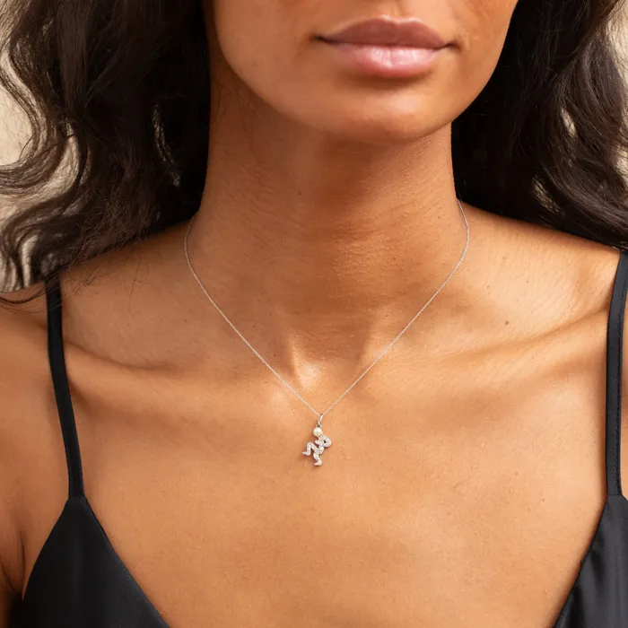 Necklaces Antique Art Deco Diamond Pearl And Platinum Figure Charm