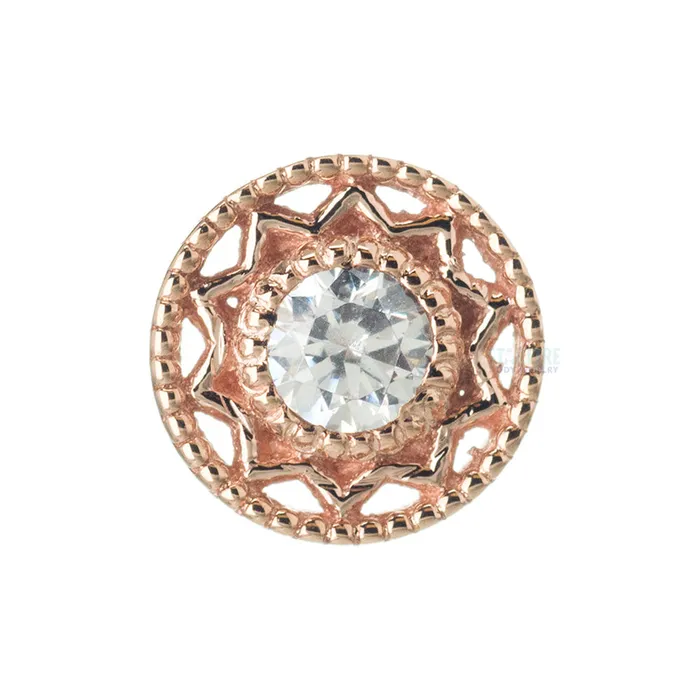 Necklaces Body Vision BVLA Bandera Threaded End in Gold with White CZ