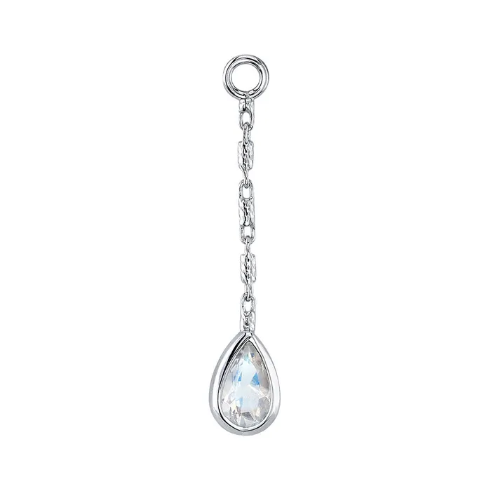 Necklaces Body Vision BVLA Miranda Chain Charm with Pear Bezel in Gold with Rainbow Moonstone Necklaces Body Vision BVLA Miranda Chain Charm with Pear Bezel in Gold with Rainbow Moonstone