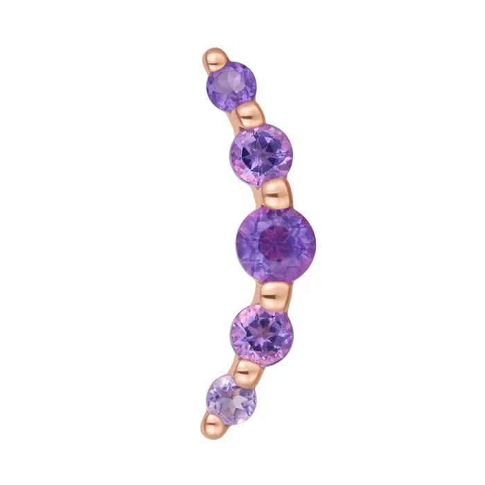 Necklaces Buddha Jewelry Organics threadless Eternal End in Gold with Amethyst