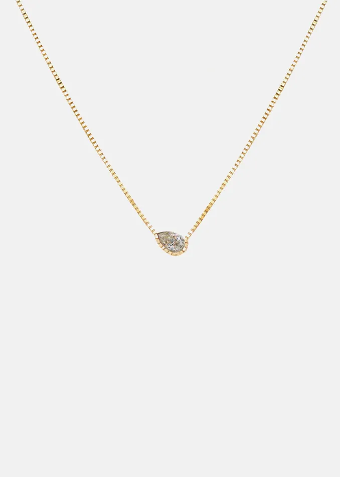 Necklaces KATKIMfinejewelry Pear Diamond Trace Necklace