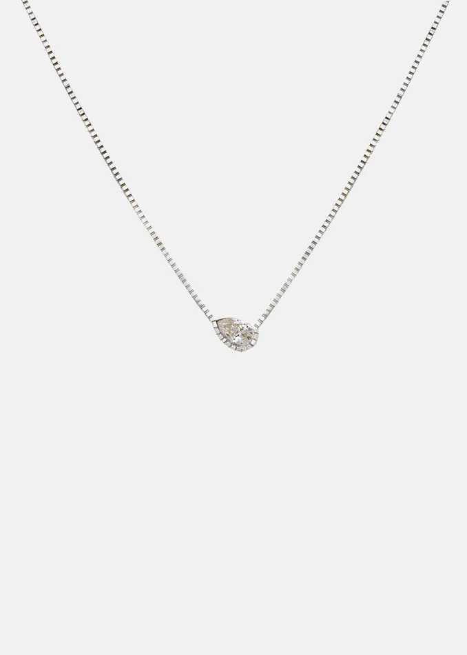 Necklaces KATKIMfinejewelry Pear Diamond Trace Necklace