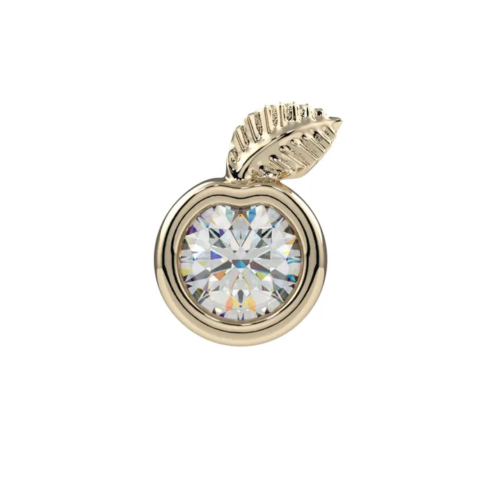 Necklaces Kiwi Diamond Eden Threaded End in Gold Platinum with CZ