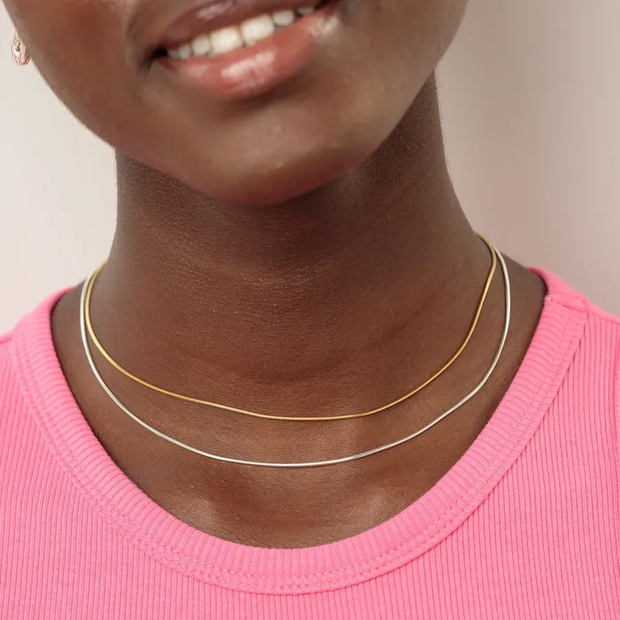 Necklaces Scream Pretty Round Snake Chain Necklace Necklaces Scream Pretty Round Snake Chain Necklace